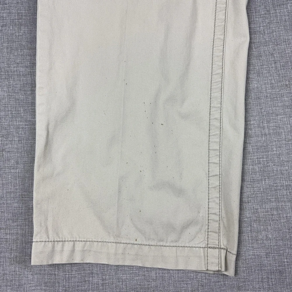 Tommy Bahama Pants Mens 38x30 Beige Chino Relaxed Fit Flat Front Marlin Logo